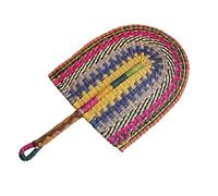 KRFVGYQNK Éventail en bambou tressé, Straw Fan Hanging Wall Decor Multicolor Multiple Sizes Home Party Outdoor(Colorful,Small size)