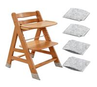 KRFWGUU Lot De 4 X Protection Pieds Chaise Haute Bébé en Feutre | Patin Chaise Haute Compatible avec Hauck Alpha, Beta, Roba Sit Up, Etc. | Protection Anti-Rayure pour Parquet Et Stratifié - Gris