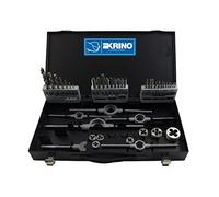 Krino 17020500 tarauds et filières HSS M 3 ÷ 12, Set de 43 pièces, acier