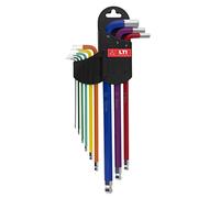 Krino 65101014 clés Spherique colorées 1.5 ÷ 10 aimanté, set de 9 pièces, acier