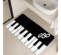 KRIPINC Tapis de Bain Absorbant et à Séchage Rapide Motif Touches de Piano | Tapis de Douche Antidérapant, Velours Floqué, pour Salon Chambre Descente de Lit Extérieur de la Baignoire, 50x120cm, Style A