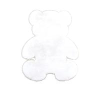 KRIPINC Tapis Peau de Mouton Ours, Tapis Fausse Fourrure Shaggy Animales, Moquette Ourson Doux pour Salon, Fille Chambre, Descente de Lit (75x105cm, Blanc)