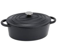 KRISBERG Cocotte en fonte – 4,7 l – 29 cm – Cocotte avec couvercle – pour tous types de cuisinières – Noir