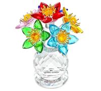 KRISININE Figurine de Fleur en Cristal coloré avec Base Multicolore pour décoration d'intérieur de Noël
