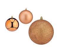 KRIST+ Set de 6 boules de Noël cuivre 12 cm