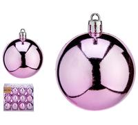 KRIST+ Set de 24 boules de Noël roses 6cm