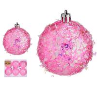 KRIST+ Set de 36 boules de Noël roses 6 cm