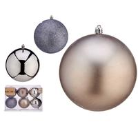 KRIST+ Set de 6 boules de Noël argentées 12 cm