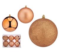 KRIST+ Set de 6 boules de Noël cuivre 12 cm