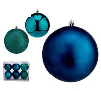 KRIST+ Set de 6 boules de Noël turquoise 12 cm