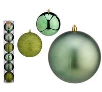KRIST+ Set de 6 boules de Noël vertes de 12 cm