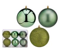 KRIST+ Set de 6 boules de Noël vertes de 12 cm (Lot de 10)