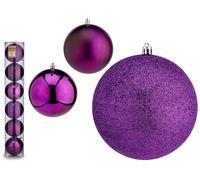 KRIST+ Set de 6 boules de Noël violettes 12 cm