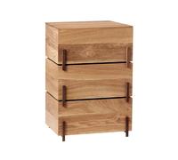 Kristina Dam Studio Boîte de rangement Stack oak. 3 pièces. pieds en noyer sombre huilé