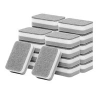 KRIZJUES Lot de 24 Éponges de Nettoyage de Cuisine Anti-Rayures pour la Vaisselle, la Salle de Bain - Gris