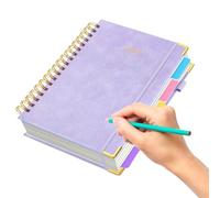 Krmoau Carnet de notes à spirales et linéature universitaire - Format A5 - Avec intercalaire amovible - 300 pages - Planificateur pour enseignants, élèves, notes, école, étude, cours - Apprentissage