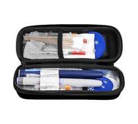 Krmoau Rafraîchisseur de médicaments pour voyage, boîte de rangement à refroidissement par température pour médicaments, récipient isotherme organisé avec affichage de la température pour le transport