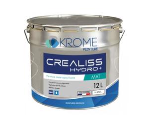 KROME PEINTURE - Krome Crealiss Hydro+ - Peinture Murs et Plafonds - Intérieur - Couleur:Blanc Conditionnement:3L Finition : Mat
