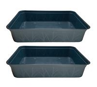 KRONLY Lot de 2 Bacs à Plantes Stables Sans Trous de Fond 38 x 28 x 8 cm - Rangement pour Plantes, Jardin, Culture