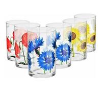 Krosno BLOOM Verre à Eau Cocktail Coca Cola Mojito Jus Thé - Boisson Gazeuse - Lot de 6 Gobelets - 250 ml - Collection Deco