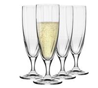 Krosno Flûtes à champagne à pied court Prima Lumi | Ensemble de 4 | 4 x 160 ml | Parfait pour la maison, les restaurants et les fêtes | Cristal sans plomb | Lavable au lave-vaisselle