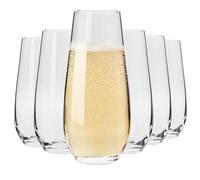 KROSNO Harmony Verres à Champagne - 230 ml, Lot de 6, Verres Sans Pied pour Prosecco & Vin Mousseux, Cristal Sans Plomb, Design Moderne et Élégant