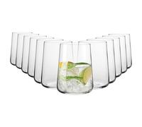 KROSNO Verres à Eau, Boire Lot de 12, 490 ml, Collection Infinity | Grand verres à cocktail, jus, smoothie, milkshake, tumbler, Verrerie élégants, Cristal sans plomb, Compatibles lave-vaisselle