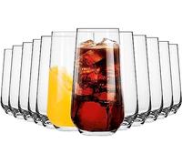 Krosno Verres à Eau, Long Drink Lot de 12, 490 ml, Collection Splendour | Grand haut verres à cocktail, mojito, smoothie, milkshake, Verrerie élégants, Cristal sans plomb, Compatibles lave-vaisselle