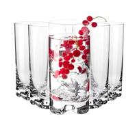 Krosno Verres à Eau, Long Drink Lot de 6, 350 ml, Collection Mixology | Grand haut verres à cocktail, mojito, smoothie, milkshake, Verrerie élégants, Cristal sans plomb, Compatibles lave-vaisselle