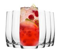 Krosno Verres à Eau, Long Drink Lot de 6, 410 ml, Collection Blended | Grand haut verres à cocktail, mojito, smoothie, milkshake, Verrerie élégants, Cristal sans plomb, Compatibles lave-vaisselle