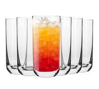Krosno Verres à Eau, Long Drink Lot de 6, 420 ml, Collection Glamour | Grand haut verres à cocktail, mojito, smoothie, milkshake, Verrerie élégants, Cristal sans plomb, Compatibles lave-vaisselle