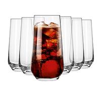 Krosno Verres à Eau, Long Drink Lot de 6, 490 ml, Collection Splendour | Grand haut verres à cocktail, mojito, smoothie, milkshake, Verrerie élégants, Cristal sans plomb, Compatibles lave-vaisselle