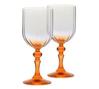 Krosno Verres à vin 300 ml avec pied orange, lot de 2 - pour vin rouge, vin blanc, mocktails et eau - cristal sans plomb - compatibles lave-vaisselle - Bubble Celebration Moments