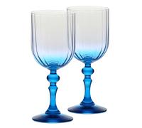 Krosno Verres à vin 300 ml avec pied turquoise, lot de 2 - pour vin rouge, vin blanc, mocktails et eau - cristal sans plomb - compatibles lave-vaisselle - Bubble Celebration Moments