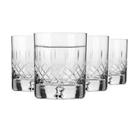 Krosno - Verres à Whisky, Bourbon et Scotch 250 ml, Lot de 4 - Collection Saga - Verre en Cristal, Taillés - Faits à la Main - Idéal comme Cadeau, Petit, Multicolore Cut 3