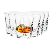 Krosno Verres à whisky Caro | Lot de 6 | 6 × 280 ml | Faits main | Verres à whisky | Résistants aux rayures | Pour la maison, les restaurants et les fêtes | Cristal sans plomb