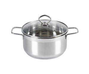 Krüger 101016 MA Calypso Faitout Acier Inoxydable avec Couvercle transparent- Argent - Diamètre 16 cm