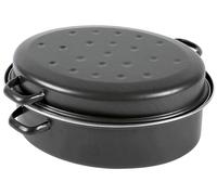 KRÜGER COCOTTE OVALE 38 CM AVEC COUVERCLE SAVEUR NOIR Noir G