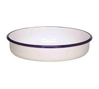 Krüger 'Karl 442 F/24/B Bol Rond Husum Diamètre 24 cm Bol Rond Acier Inoxydable, Blanc avec Bordure Bleue, 24 x 5 cm