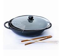 Krüger Set Wok Couvercle Verre 36 cm