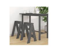 vidaXL Tabourets 2 pcs Gris 40x40x60 cm Bois massif de pin