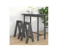 vidaXL Krukken 2 st 40x40x75 cm massief grenenhout grijs823671 G
