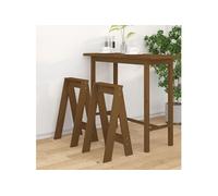 vidaXL 2x Chaises de Bar Tabourets de Cuisine Sièges de Bistro Meubles de Salon Comptoir Intérieur Marron Miel 40x40x75 cm 823672