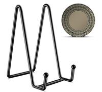 Kruodop Lot de 3 supports d'assiette de 15,2 cm pour présentoir, support d'assiette, support de cadre photo en métal noir pour livre, petit chevalet, assiette décorative, photo et plateau, art de