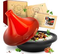 KRUSTENZAUBER Tajine pour 2 à 4 personnes - Tajine orientale en fonte de haute qualité de 27 cm - Compatible induction et four, cocotte tajine