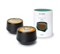 KRUVE Imagine - Tasses à café au lait en porcelaine, lot de deux tasses en verre, design sphérique thermique, 130 ml, tasses à café isolées pour rétention de la chaleur
