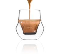 KRUVE Lot de 2 verres à expresso Propel, fabriqués à la main, double paroi, transparent, 70,9 g, design scientifique