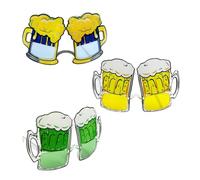 KRYMSON Lot de 3 verres en forme de bière et de vin, lunettes de soleil 'soleil' Oktoberfest et hawaïen, drôles 'lunettes' de carnaval