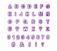 KRYMSON Lot de 40 emporte-pièces en forme de lettres de l'alphabet pour fondant - Emporte-pièce pour fondant - Accessoire de découpe pour gâteau à biscuits