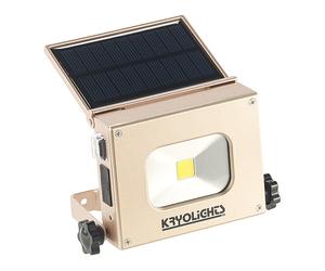 KryoLights Projecteur à LED COB 370lm / 10W et batterie d'appoint 4000 mAh 2 en 1 - Solaire